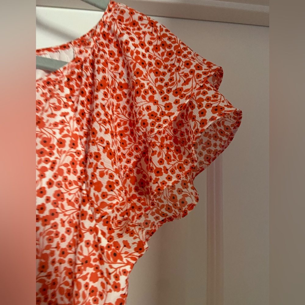J. Crew Coral Floral Midi Dress - Picture 5 of 8